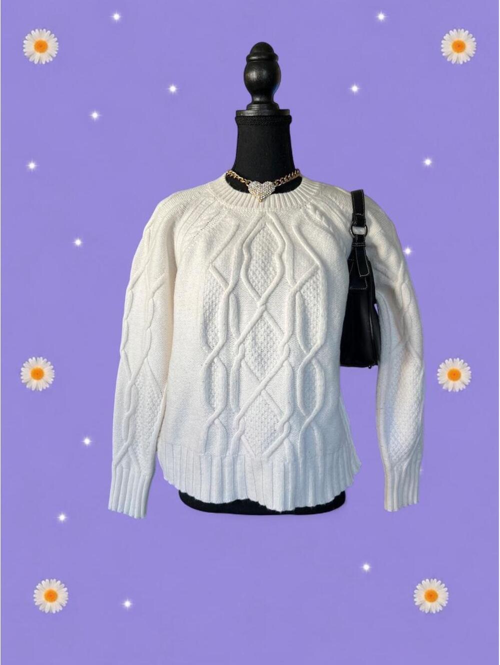 Hobbs London Old Money Quiet Luxury Cable Knit Sweater Size Large